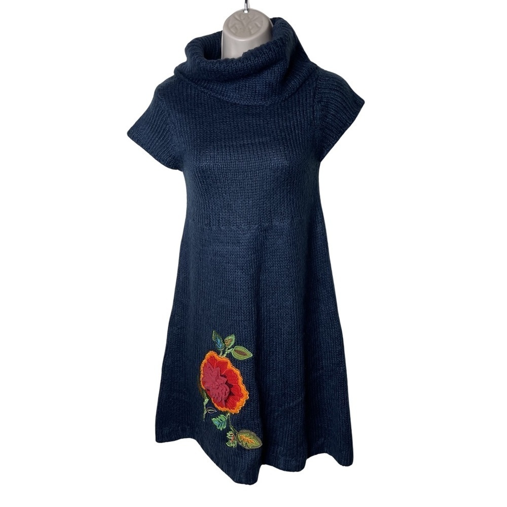 Judith March navy blue knitted sleeveless mini dress sz S